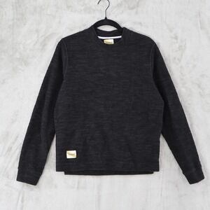 Tracksmith Merino Wool Blend Running Sweatshirt Mens S Black Athletic Crewneck